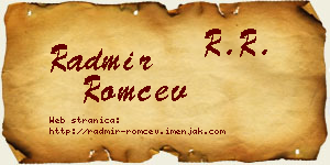 Radmir Romčev vizit kartica